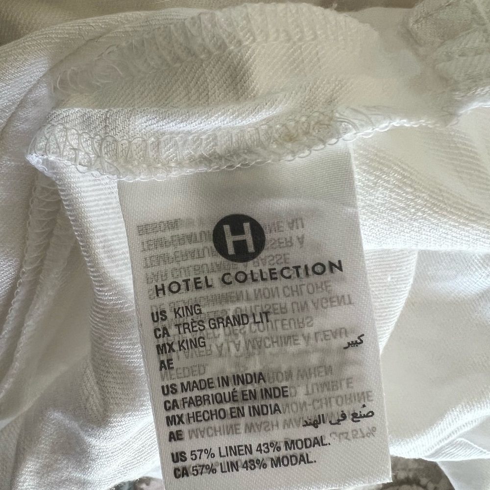 Hotel collection linen blend king duvet cover white - Picture 7 of 7